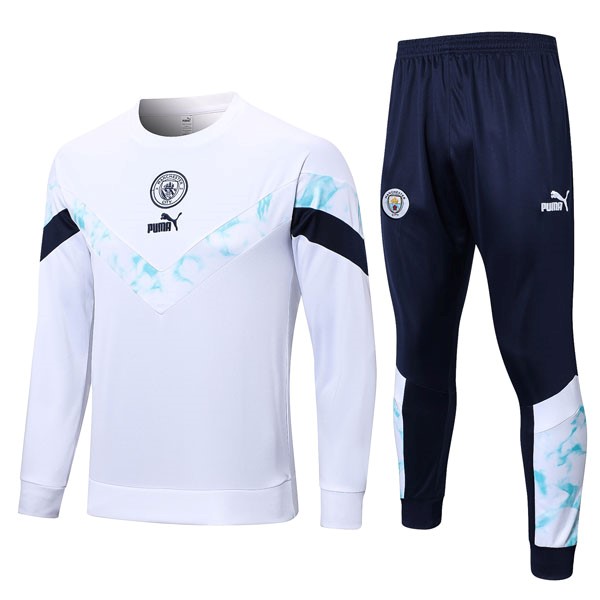 Sudadera De Training Manchester City 2022/23 Blanco Azul